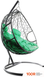 M-Group ДЛЯ ДВОИХ 11450304 (СЕРЫЙ РОТАНГ/ЗЕЛЕНАЯ ПОДУШКА) (340849)