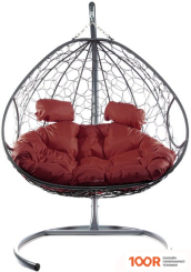 M-Group ДЛЯ ДВОИХ 11450302 (СЕРЫЙ РОТАНГ/БОРДОВАЯ ПОДУШКА) (340847)