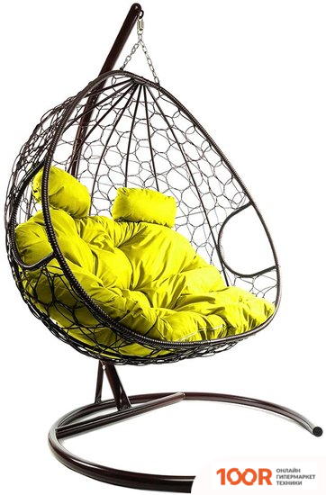 M-Group ДЛЯ ДВОИХ 11450211 (КОРИЧНЕВЫЙ РОТАНГ/ЖЕЛТАЯ ПОДУШКА) (340846)