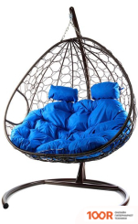 M-Group ДЛЯ ДВОИХ 11450210 (КОРИЧНЕВЫЙ РОТАНГ/СИНЯЯ ПОДУШКА) (340845)