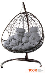 M-Group ДЛЯ ДВОИХ 11450209 (КОРИЧНЕВЫЙ РОТАНГ/СЕРАЯ ПОДУШКА) (340844)