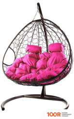 M-Group ДЛЯ ДВОИХ 11450208 (КОРИЧНЕВЫЙ РОТАНГ/РОЗОВАЯ ПОДУШКА) (340843)