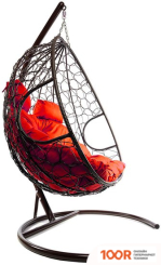 M-Group ДЛЯ ДВОИХ 11450206 (КОРИЧНЕВЫЙ РОТАНГ/КРАСНАЯ ПОДУШКА) (340841)