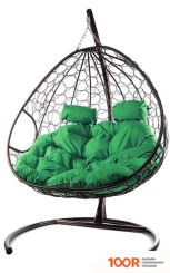 M-Group ДЛЯ ДВОИХ 11450204 (КОРИЧНЕВЫЙ РОТАНГ/ЗЕЛЕНАЯ ПОДУШКА) (340839)