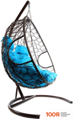 M-Group ДЛЯ ДВОИХ 11450203 (КОРИЧНЕВЫЙ РОТАНГ/ГОЛУБАЯ ПОДУШКА) (340838)