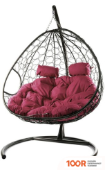 M-Group ДЛЯ ДВОИХ 11450202 (КОРИЧНЕВЫЙ РОТАНГ/БОРДОВАЯ ПОДУШКА) (340837)