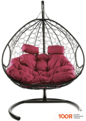 M-Group ДЛЯ ДВОИХ 11450202 (КОРИЧНЕВЫЙ РОТАНГ/БОРДОВАЯ ПОДУШКА) (340837)