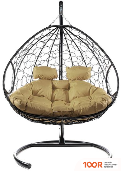 M-Group ДЛЯ ДВОИХ 11450201 (КОРИЧНЕВЫЙ РОТАНГ/БЕЖЕВАЯ ПОДУШКА) (340836)