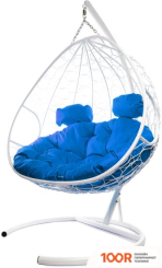 M-Group ДЛЯ ДВОИХ 11450110 (БЕЛЫЙ РОТАНГ/СИНЯЯ ПОДУШКА) (340834)