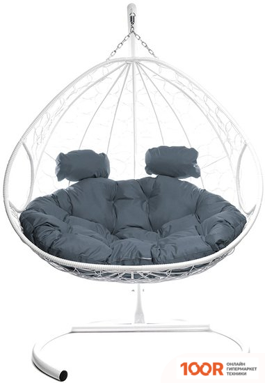 M-Group ДЛЯ ДВОИХ 11450109 (БЕЛЫЙ РОТАНГ/СЕРАЯ ПОДУШКА) (340833)