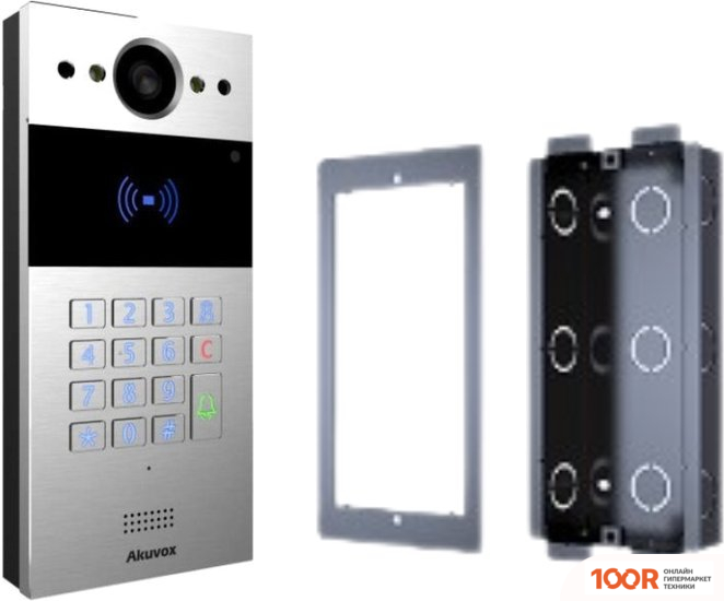 Akuvox R20K ДЛЯ ВРЕЗНОГО МОНТАЖА (СЕРЕБРИСТЫЙ) (337993)