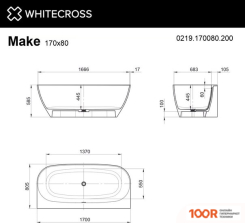 Ванна Whitecross MAKE 170X80 0219.170080.200 (БЕЛЫЙ МАТОВЫЙ) (337334)