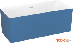 Ванна Wellsee PURE BY WELLSEE 166X77 230709001 (ОТДЕЛЬНОСТОЯЩАЯ ВАННА БЕЛЫЙ ГЛЯНЕЦ/МАТ. ТЕМНО-СИНИЙ, ЭКРАН, НОЖКИ, СИФОН-АВТОМАТ ХРОМ) (337290)