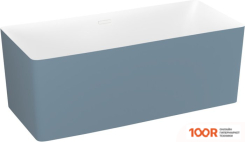 Ванна Wellsee PURE BY WELLSEE 166X77 230708002 (ОТДЕЛЬНОСТ. ВАННА БЕЛЫЙ ГЛЯНЕЦ/МАТ. СВЕТЛО-СИНИЙ, ЭКРАН, НОЖКИ, СИФОН-АВТОМАТ ГЛЯНЦ. БЕЛЫЙ) (337289)