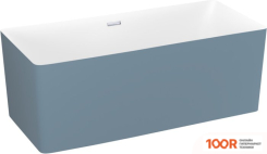 Ванна Wellsee PURE BY WELLSEE 166X77 230708001 (ОТДЕЛЬНОСТОЯЩАЯ ВАННА БЕЛЫЙ ГЛЯНЕЦ/МАТ. СВЕТЛО-СИНИЙ, ЭКРАН, НОЖКИ, СИФОН-АВТОМАТ ХРОМ) (337288)