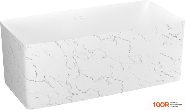 Ванна Wellsee PURE BY WELLSEE 166X77 230706002 (ОТДЕЛЬНОСТ. ВАННА БЕЛЫЙ ГЛЯНЕЦ/МАТ. БЕЛЫЙ МРАМОР, ЭКРАН, НОЖКИ, СИФОН-АВТОМАТ ГЛЯНЦ. БЕЛЫЙ) (337285)