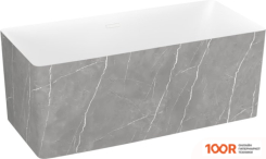 Ванна Wellsee PURE BY WELLSEE 166X77 230705002 (ОТДЕЛЬНОСТ. ВАННА БЕЛЫЙ ГЛЯНЕЦ/МАТ. СЕРЫЙ МРАМОР, ЭКРАН, НОЖКИ, СИФОН-АВТОМАТ ГЛЯНЦ. БЕЛЫЙ) (337283)