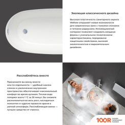 Ванна Wellsee PARADISE STORY 180X80 236602004 (ОТДЕЛЬНОСТОЯЩАЯ ВАННА БЕЛЫЙ ГЛЯНЕЦ, ЭКРАН, НОЖКИ, СИФОН-АВТОМАТ ЗОЛОТО) (337259)