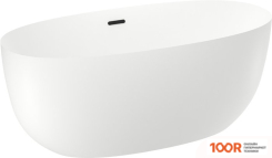 Ванна Wellsee ÉCLATANT 159X74 231301003 (ОТДЕЛЬНОСТОЯЩАЯ ВАННА БЕЛЫЙ ГЛЯНЕЦ, ЭКРАН, НОЖКИ, СИФОН-АВТОМАТ МАТОВЫЙ ЧЕРНЫЙ) (337082)