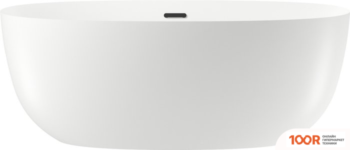 Ванна Wellsee ÉCLATANT 159X74 231301003 (ОТДЕЛЬНОСТОЯЩАЯ ВАННА БЕЛЫЙ ГЛЯНЕЦ, ЭКРАН, НОЖКИ, СИФОН-АВТОМАТ МАТОВЫЙ ЧЕРНЫЙ) (337082)