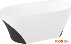 Ванна Wellsee CROQUIS 166X77 230302002 (ОТДЕЛЬНОСТОЯЩАЯ ВАННА МАТОВЫЙ БЕЛЫЙ/МАТОВЫЙ ЧЕРНЫЙ, ЭКРАН, НОЖКИ, СИФОН-АВТОМАТ МАТОВЫЙ БЕЛЫЙ) (337050)