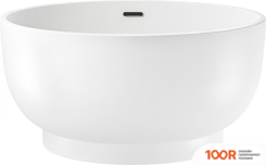 Ванна Wellsee CREPE DE FRANCE 130X130 236701003 (ОТДЕЛЬНОСТОЯЩАЯ ВАННА БЕЛЫЙ ГЛЯНЕЦ, ЭКРАН, НОЖКИ, СИФОН-АВТОМАТ МАТОВЫЙ ЧЕРНЫЙ) (337043)