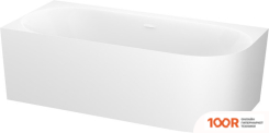 Ванна Wellsee COLLARO 170X80 28910302R (ПРИСТЕННАЯ ВАННА (ЛЕВАЯ) БЕЛЫЙ ГЛЯНЕЦ, ЭКРАН, НОЖКИ, СИФОН-АВТОМАТ ГЛЯНЦЕВЫЙ БЕЛЫЙ) (337010)