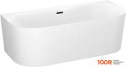 Ванна Wellsee COLLARO 150X75 28910703R (ПРИСТЕННАЯ ВАННА БЕЛЫЙ ГЛЯНЕЦ, ЭКРАН, НОЖКИ, СИФОН-АВТОМАТ МАТОВЫЙ ЧЕРНЫЙ) (336995)