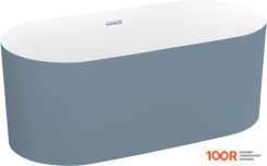 Ванна Wellsee CHALICE PERFECTION 166X77 230608001 (ОТДЕЛЬНОСТОЯЩАЯ ВАННА БЕЛЫЙ ГЛЯНЕЦ/МАТ. СВЕТЛО-СИНИЙ, ЭКРАН, НОЖКИ, СИФОН-АВТОМАТ ХРОМ) (336952)