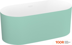 Ванна Wellsee CHALICE PERFECTION 166X77 230607002 (ОТДЕЛЬНОСТ. ВАННА БЕЛЫЙ ГЛЯНЕЦ/МАТ. СВЕТЛО-ЗЕЛЕН., ЭКРАН, НОЖКИ, СИФОН-АВТОМАТ ГЛЯНЦ.БЕЛЫЙ) (336951)