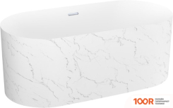 Ванна Wellsee CHALICE PERFECTION 166X77 230606001 (ОТДЕЛЬНОСТОЯЩАЯ ВАННА БЕЛЫЙ ГЛЯНЕЦ/МАТ. БЕЛЫЙ МРАМОР, ЭКРАН, НОЖКИ, СИФОН-АВТОМАТ ХРОМ) (336948)