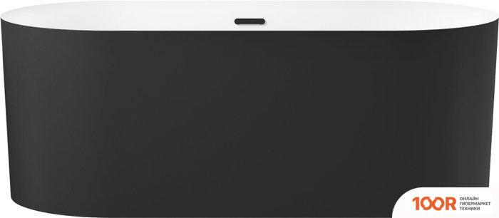 Ванна Wellsee CHALICE PERFECTION 166X77 230603003 (ОТДЕЛЬНОСТОЯЩАЯ ВАННА БЕЛЫЙ ГЛЯНЕЦ/МАТ. ЧЕРН., ЭКРАН, НОЖКИ, СИФОН-АВТОМАТ МАТОВЫЙ ЧЕРНЫЙ) (336943)