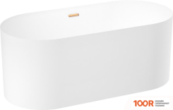 Ванна Wellsee CHALICE PERFECTION 166X77 230601004 (ОТДЕЛЬНОСТОЯЩАЯ ВАННА БЕЛЫЙ ГЛЯНЕЦ, ЭКРАН, НОЖКИ, СИФОН-АВТОМАТ ЗОЛОТО) (336936)