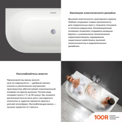 Ванна Wellsee BELLE SPA 3.0 170X80 202010443 (ПРИСТЕННАЯ ВАННА БЕЛЫЙ ГЛЯНЕЦ С ХУД. ИЗОБРАЖЕНИЕМ, ЭКРАН, НОЖКИ, СИФОН-АВТОМАТ ХРОМ) (336875)