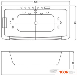 Ванна Wellis RHONE 170Х85 WK00125 (С ГИДРОМАССАЖЕМ) (336832)