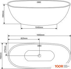 Ванна Vincea VBT-509 165X75 (336808)