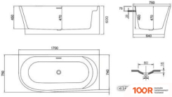 Ванна Vincea VBT-301-1700R 170X78 (ПРАВАЯ) (336791)