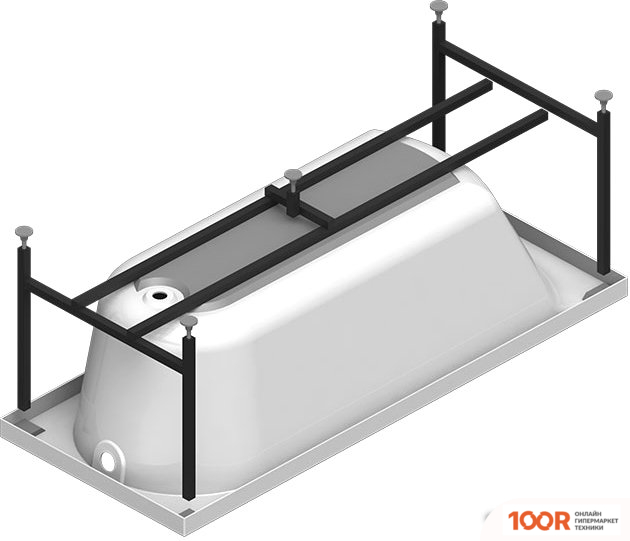 Ванна Vannesa НИКОЛЬ 150X70 2-77-2-0-0-239 (ГИДРОМАССАЖ, АКТИВ ХРОМ) (336679)