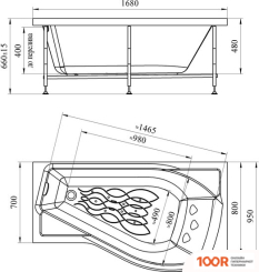 Ванна Vannesa МИРАНДА 168X95L 2-78-0-1-1-209 (336656)