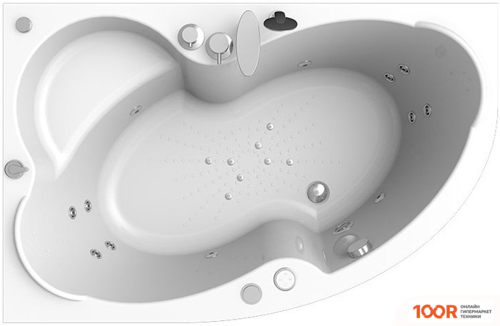 Ванна Vannesa ИРМА 160X105L 2-77-2-1-0-229 (ГИДРОМАССАЖ, АКТИВ ХРОМ) (336619)