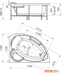 Ванна Vannesa АЛАРИ 168X120R 2-78-0-2-1-218 (336563)
