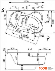 Ванна VagnerPlast MELITE 160X105 L (С КАРКАСОМ) (336520)