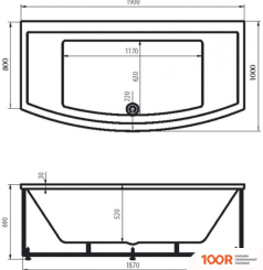Ванна VagnerPlast INSPIRA 190Х80 (336497)