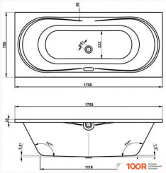 Ванна VagnerPlast BRIANA 170X75 (С КАРКАСОМ И ЭКРАНОМ) (336441)