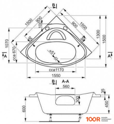 Ванна VagnerPlast ATHENA 150X150 (С КАРКАСОМ И ЭКРАНОМ) (336434)