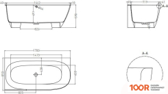 Ванна Umy Home NOOK L 170X85 UM11322RF (U-SOLID, ЧЕРНЫЙ МАТОВЫЙ) (336388)