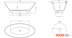 Ванна Umy Home MIA 178X85 UG11212RF (U-COAT, ЧЕРНЫЙ ГЛЯНЦЕВЫЙ, СИФОН) (336343)