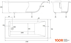 Ванна Santehnika Life ПРИМА 178X79 000139 (336193)