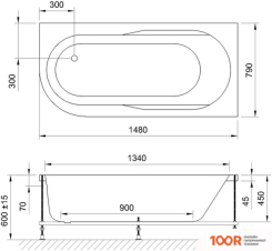 Ванна Royal Bath AZUR 150X80R RB614201 (335886)