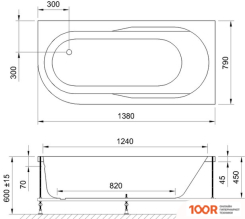 Ванна Royal Bath AZUR 140X80X60R RB614200 (335884)